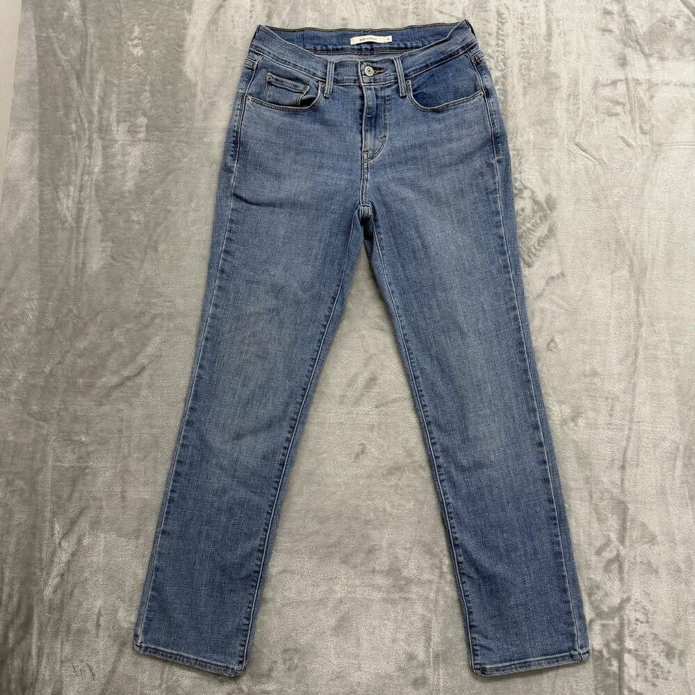 Levis 505 Straight Leg Jeans Womens Size 4S W27 L30 Medium Wash Blue Stretch